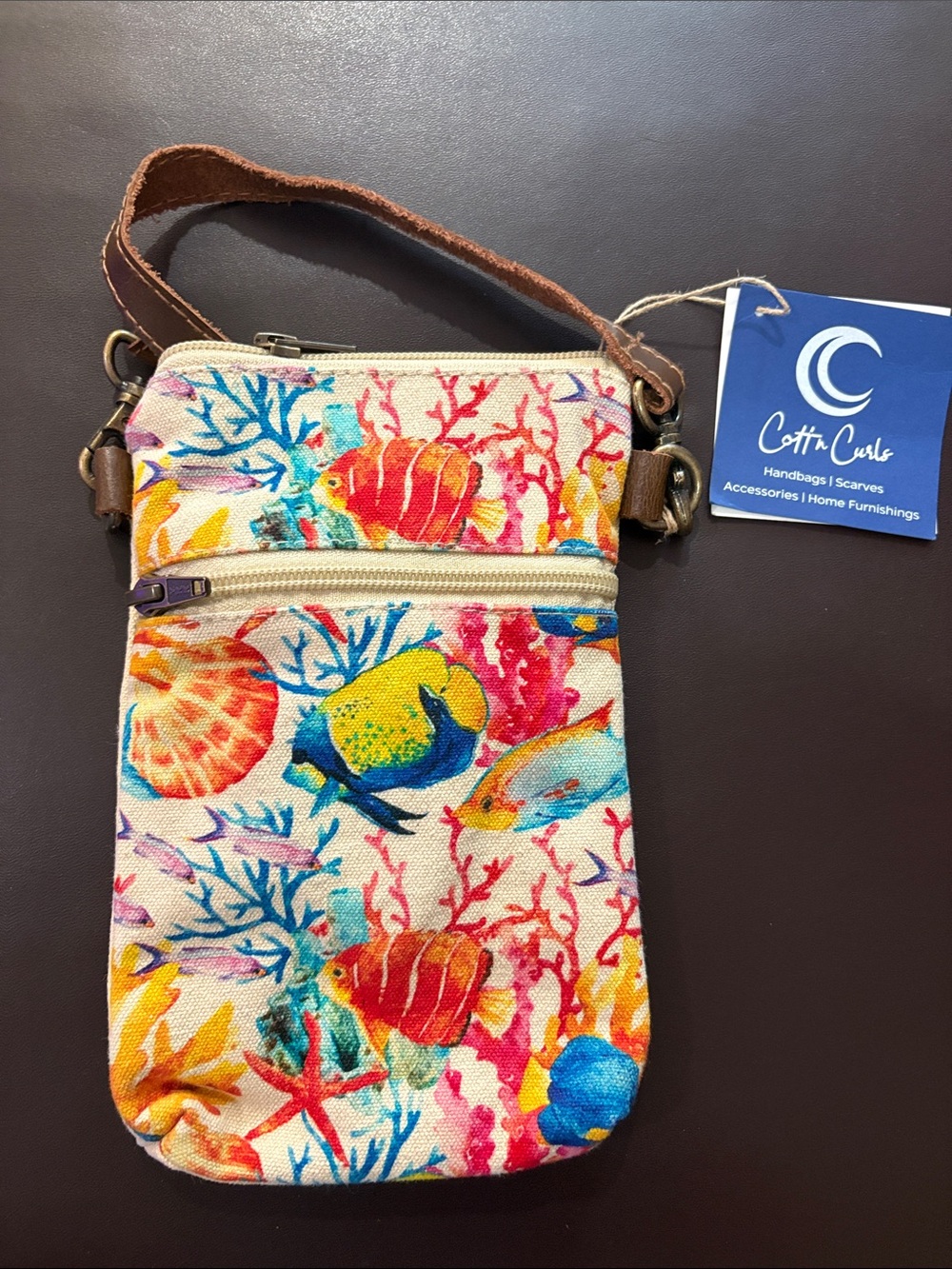 COTTON CANDY Tropical Fish Canvas Crossbody Bag - Multi